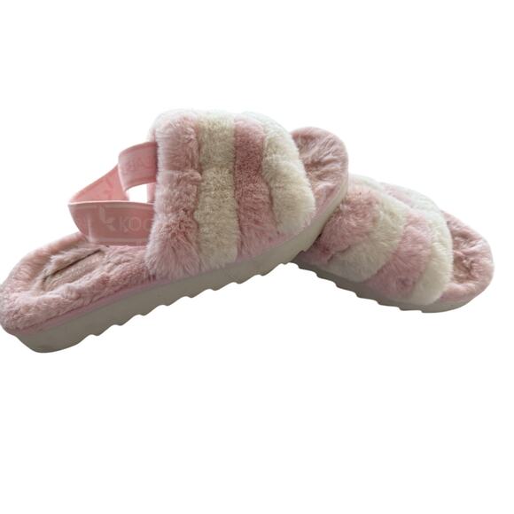 EUC Koolaburra by UGG Women's FUZZ'N II Slip On Slippers Fluff  Faux Fur sz 8 - Picture 1 of 4